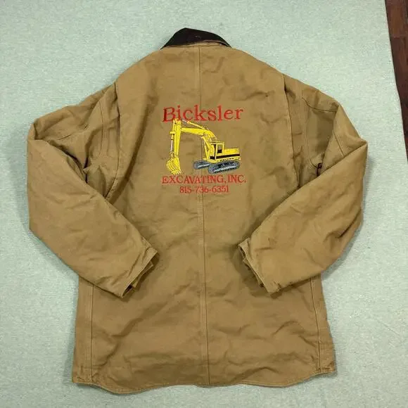 Carhartt C61 CML Mens Size Large L Tall Sherpa Embroidered Company Jacket Coat